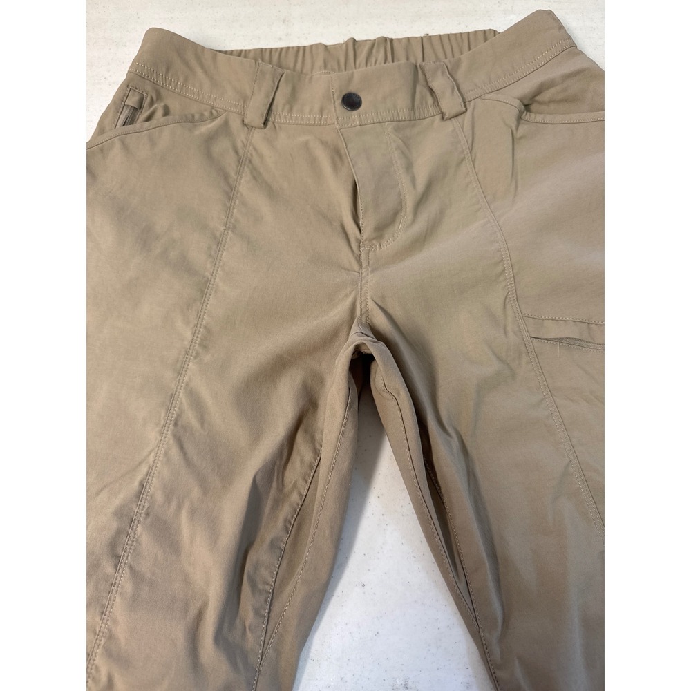 Duluth Trading Co Womens Dry on the Fly Pants Tan Khaki Hiking Cargo 12x33